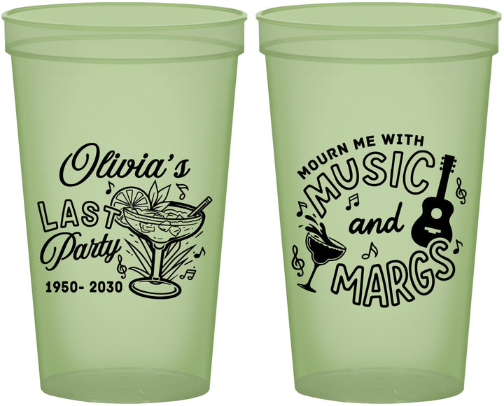 Custom Memorial 22 oz Glow In The Dark Cups - Mourn Me With Music | 310012