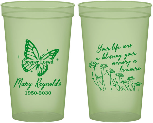 Custom Memorial 22 oz Glow In The Dark Cups - Forever Loved | 310013