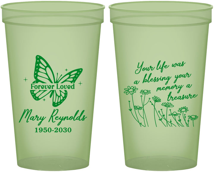 Custom Memorial 22 oz Glow In The Dark Cups - Forever Loved | 310013