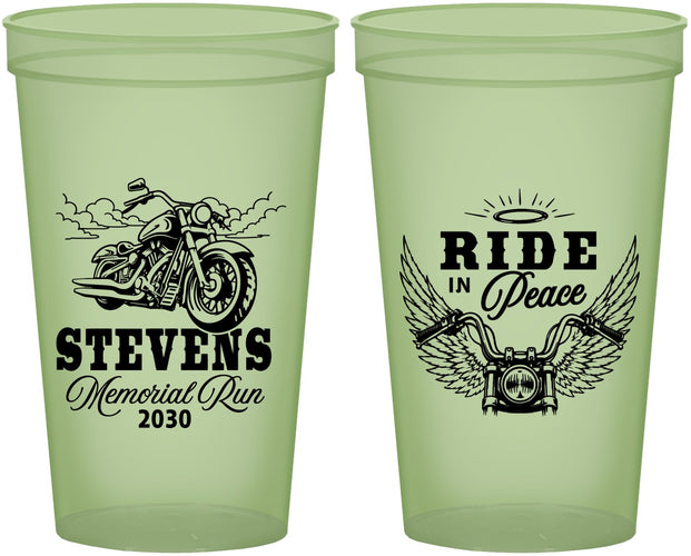 Custom Memorial 22 oz Glow In The Dark Cups - Ride In Peace | 310015