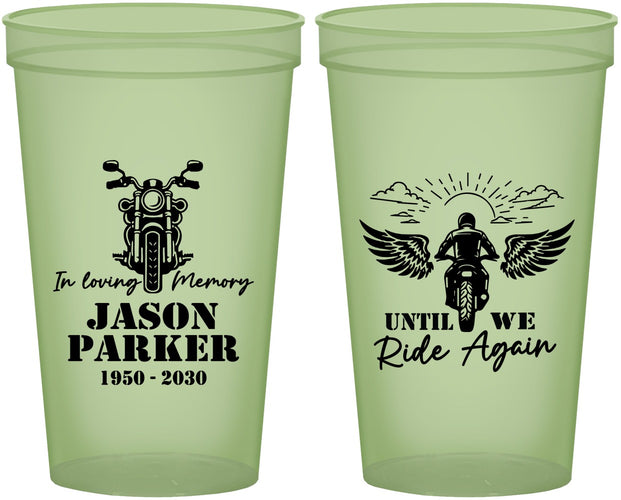 Custom Memorial 22 oz Glow In The Dark Cups - Until We Ride Again | 310016