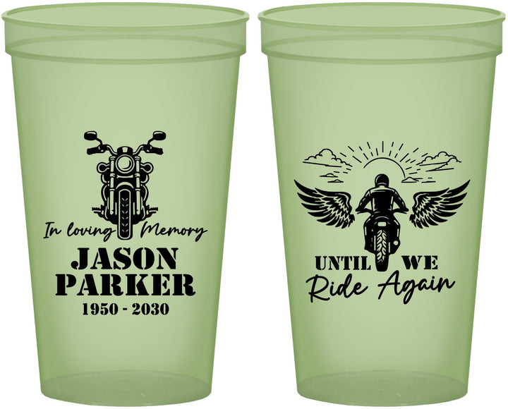Custom Memorial 22 oz Glow In The Dark Cups - Until We Ride Again | 310016