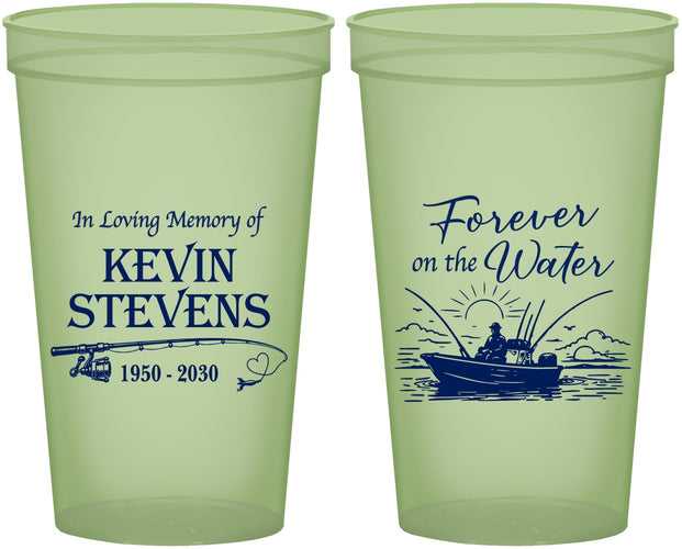 Custom Memorial 22 oz Glow In The Dark Cups - Forever On The Water | 310019