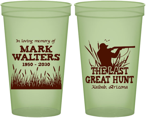 Custom Memorial 22 oz Glow In The Dark Cups - The Last Great Hunt | 310020