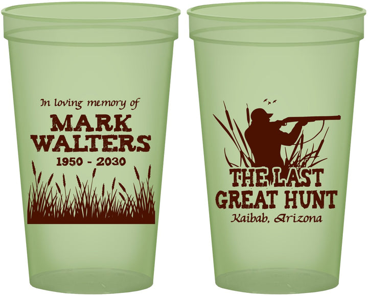 Custom Memorial 22 oz Glow In The Dark Cups - The Last Great Hunt | 310020
