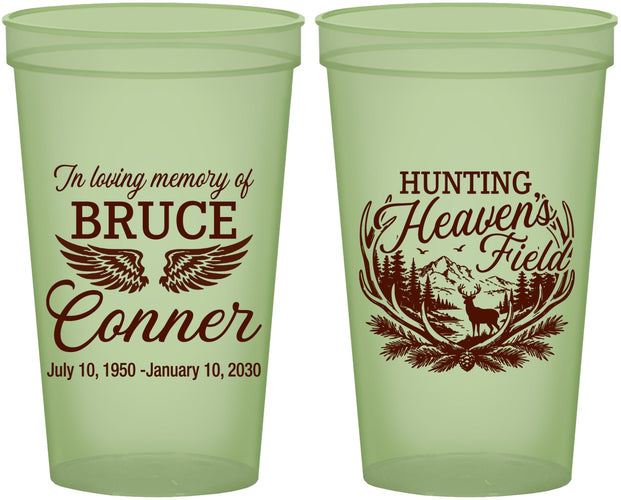 Custom Memorial 22 oz Glow In The Dark Cups - Hunting Heavens Field | 310021