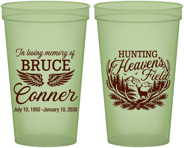 Custom Memorial 22 oz Glow In The Dark Cups - Hunting Heavens Field | 310021