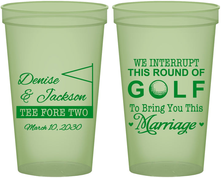 Custom Wedding 22 oz Glow In The Dark Cups - We Interrupt Golf | 315