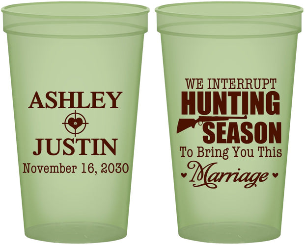 Custom Wedding 22 oz Glow In The Dark Cups - We Interrupt Hunting | 316