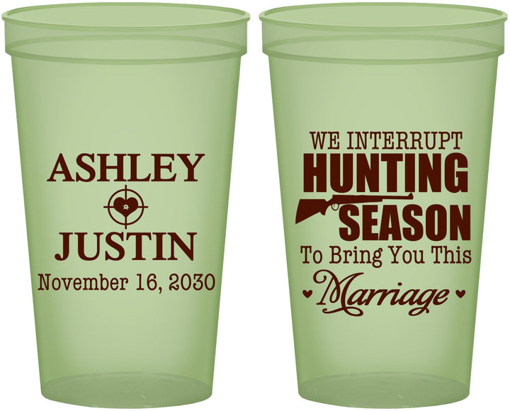Custom Wedding 22 oz Glow In The Dark Cups - We Interrupt Hunting | 316