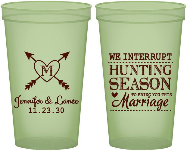 Custom Wedding 22 oz Glow In The Dark Cups - We Interrupt Season | 318