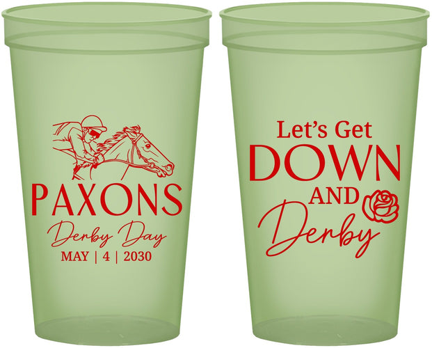 Custom Derby Day 22 oz Glow In The Dark Cups - Lets Get Down And Derby | 320000