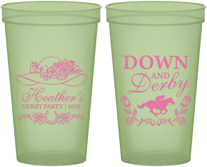 Custom Derby Day 22 oz Glow In The Dark Cups - Down And Derby | 320001