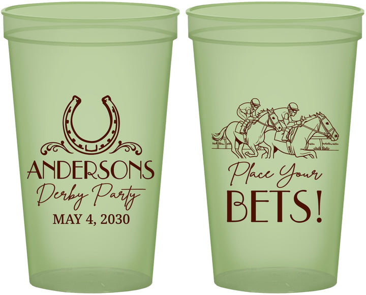 Custom Derby Day 22 oz Glow In The Dark Cups - Place Your Bets | 320003
