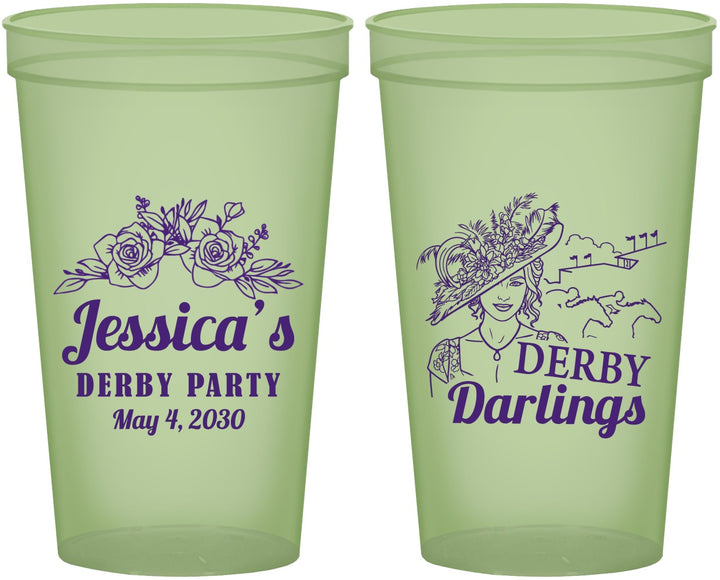 Custom Derby Day 22 oz Glow In The Dark Cups - Derby Darlins | 320004