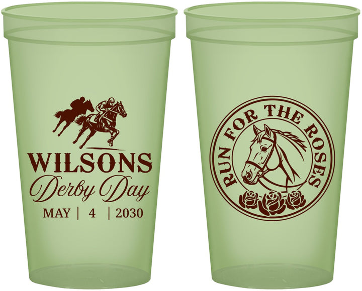 Custom Derby Day 22 oz Glow In The Dark Cups - Run For The Horses | 320006
