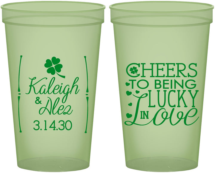 Custom Wedding 22 oz Glow In The Dark Cups - Lucky In Love | 328