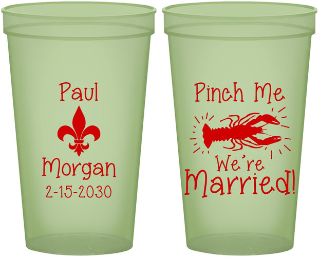 Custom Wedding 22 oz Glow In The Dark Cups - Crawfish Boil | 330