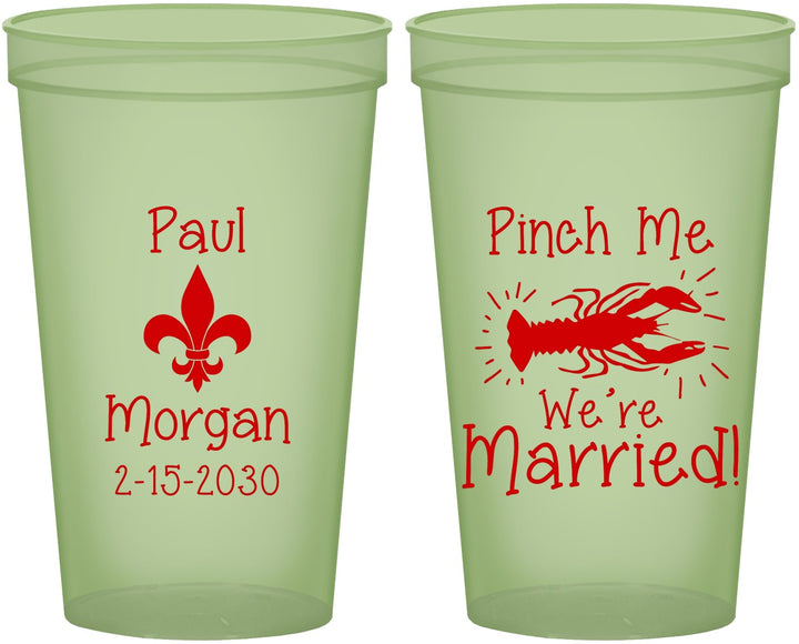 Custom Wedding 22 oz Glow In The Dark Cups - Crawfish Boil | 330