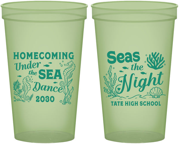 Custom Homecoming 22 oz Glow In The Dark Cups - Under The Sea Dance | 330001