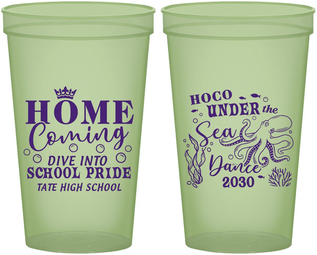 Custom Homecoming 22 oz Glow In The Dark Cups - Under The Sea Dance | 330002
