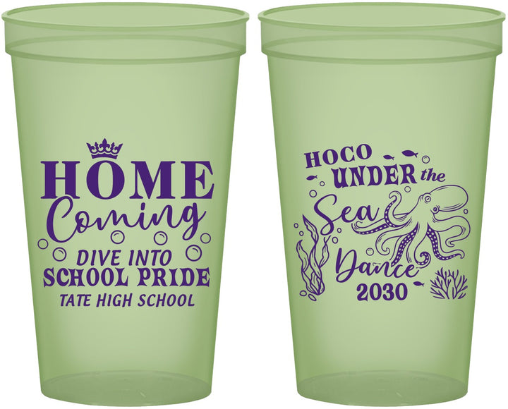 Custom Homecoming 22 oz Glow In The Dark Cups - Under The Sea Dance | 330002