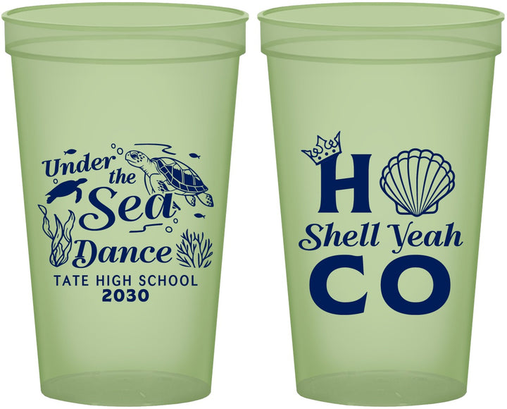 Custom Homecoming 22 oz Glow In The Dark Cups - Hoco Under The Sea | 330003