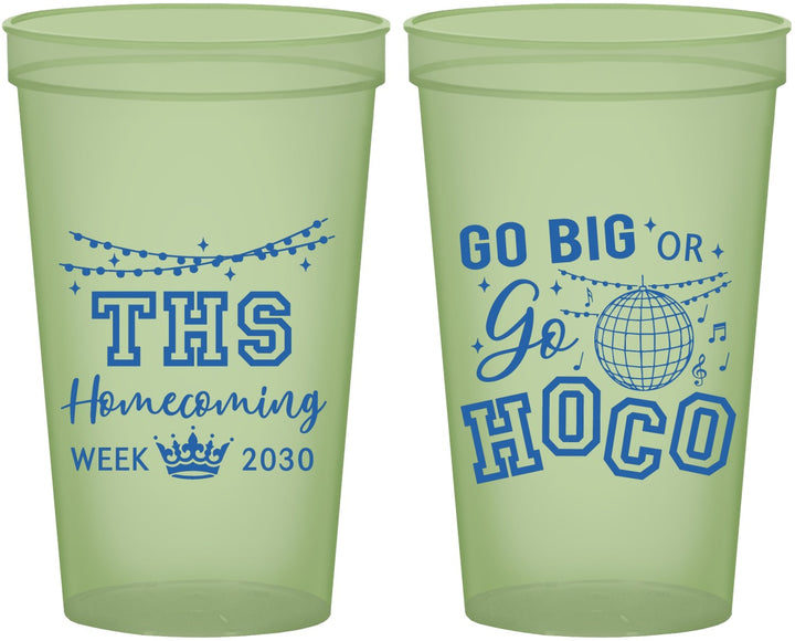 Custom Homecoming 22 oz Glow In The Dark Cups - Big Or Go Hoco | 330004