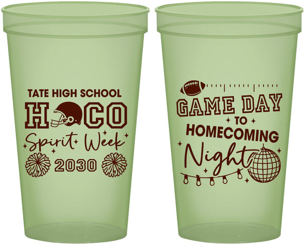 Custom Homecoming 22 oz Glow In The Dark Cups - Spirit Week | 330013