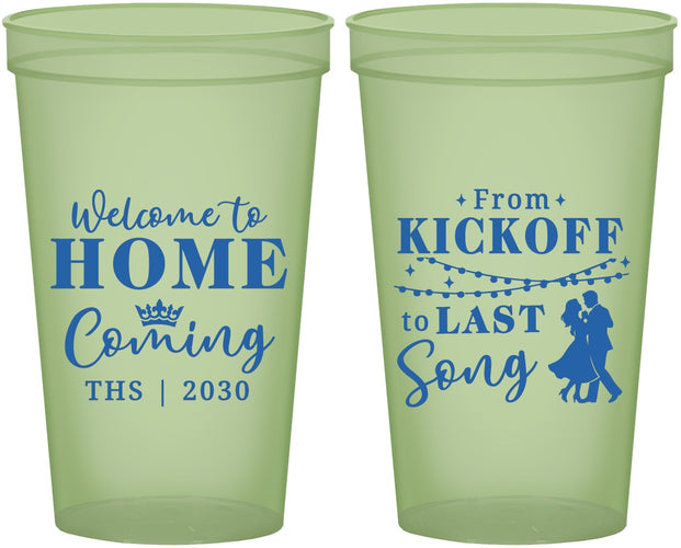 Custom Homecoming 22 oz Glow In The Dark Cups - From Kickoff To Last Song | 330018