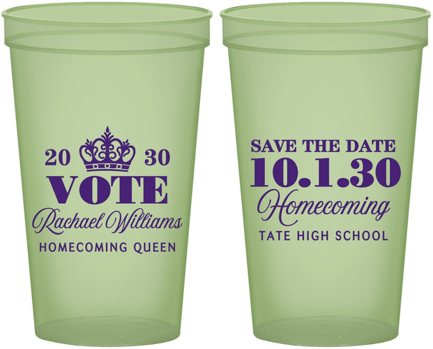 Custom Homecoming 22 oz Glow In The Dark Cups - Hoco Queen Vote | 330020