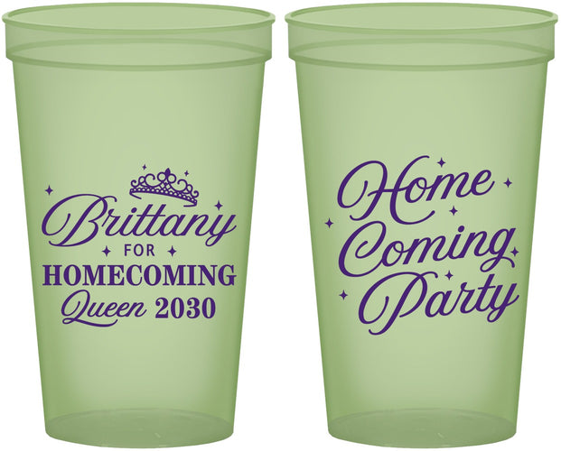 Custom Homecoming 22 oz Glow In The Dark Cups - Hoco Queen Vote | 330022