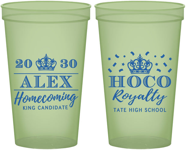Custom Homecoming 22 oz Glow In The Dark Cups - Hoco King Vote | 330025