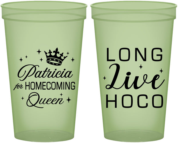 Custom Homecoming 22 oz Glow In The Dark Cups - Hoco Queen Vote | 330026
