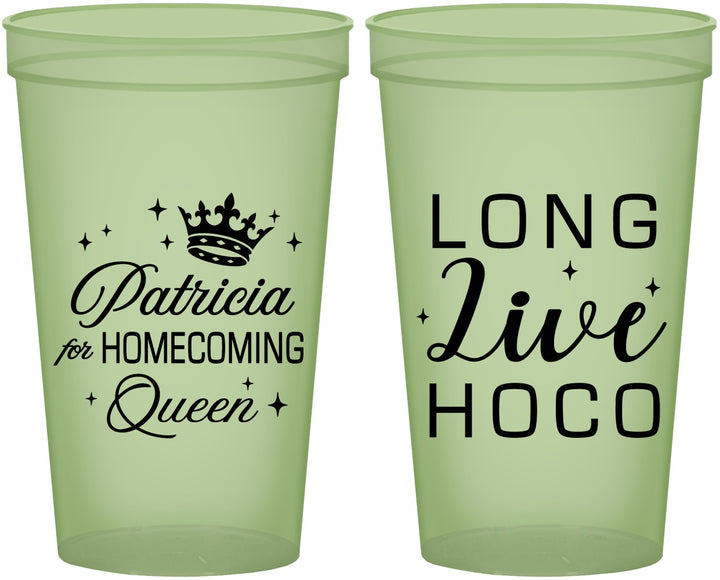 Custom Homecoming 22 oz Glow In The Dark Cups - Hoco Queen Vote | 330026