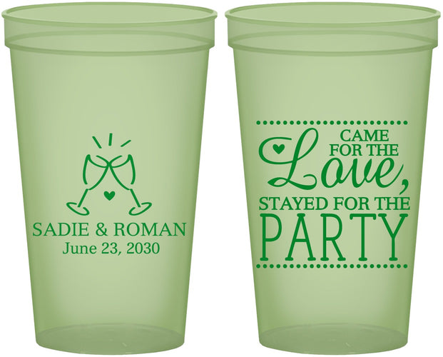 Custom Wedding 22 oz Glow In The Dark Cups - Love Party | 331