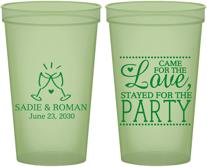 Custom Wedding 22 oz Glow In The Dark Cups - Love Party | 331