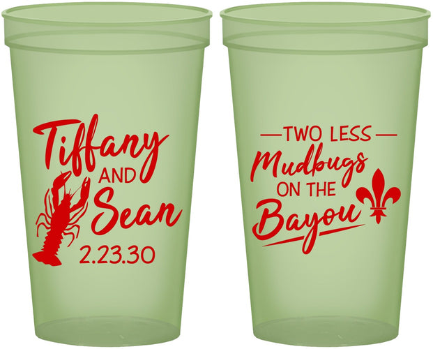 Custom Wedding 22 oz Glow In The Dark Cups - Crawfish Boil Mudbugs | 336