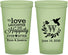 Custom Wedding 22 oz Glow In The Dark Cups - Love Laughter Happily | 345