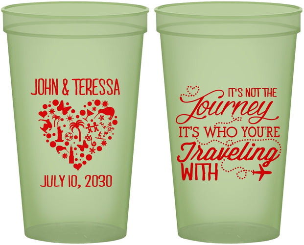 Custom Wedding 22 oz Glow In The Dark Cups - Journey Traveling With | 354