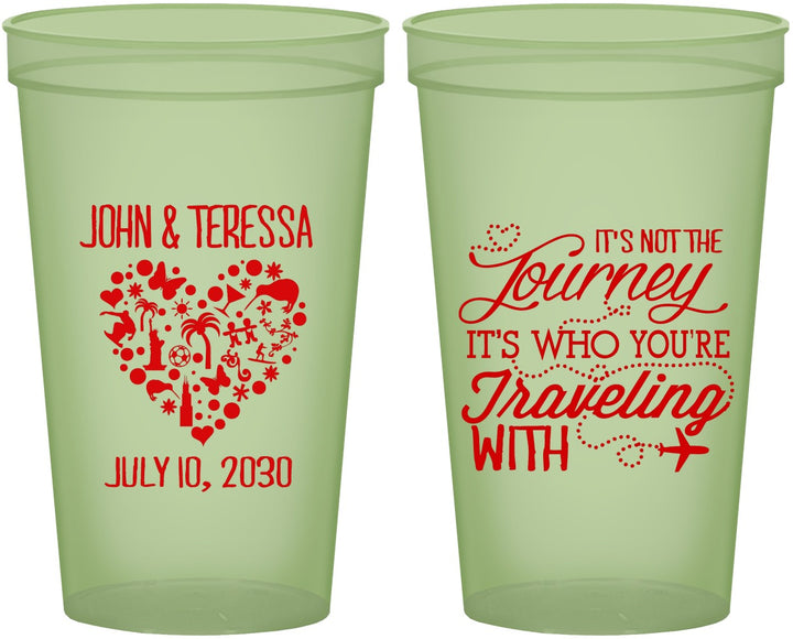 Custom Wedding 22 oz Glow In The Dark Cups - Journey Traveling With | 354