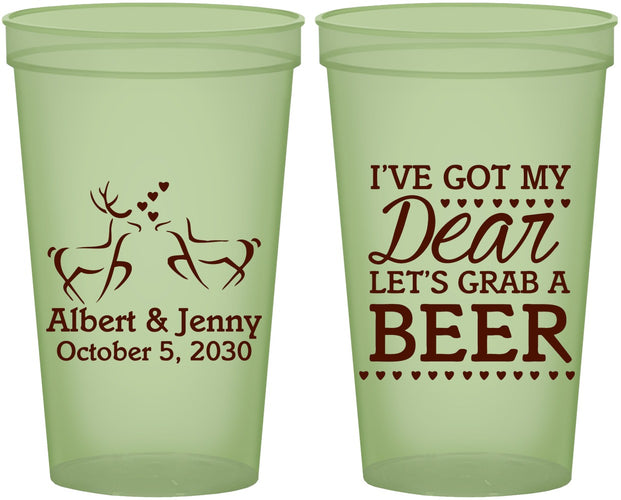 Custom Wedding 22 oz Glow In The Dark Cups - Dear Beer | 372