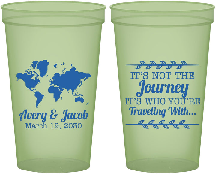 Custom Wedding 22 oz Glow In The Dark Cups - Journey Traveling With | 374