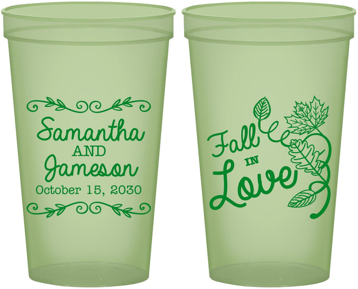 Custom Wedding 22 oz Glow In The Dark Cups - Fall In Love | 377