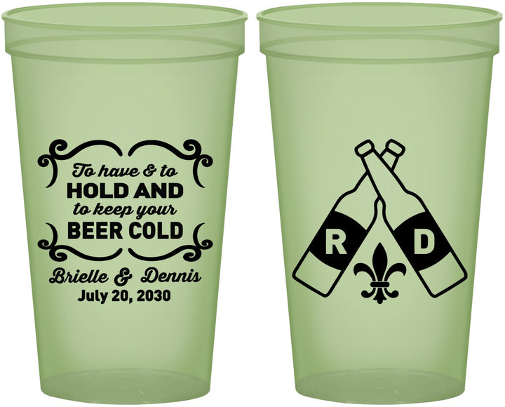 Custom Wedding 22 oz Glow In The Dark Cups - Fleur De Lis | 378