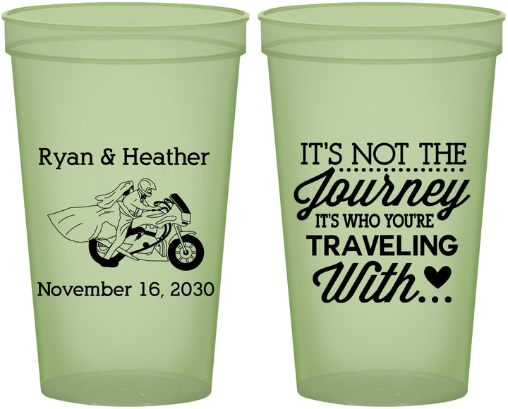 Custom Wedding 22 oz Glow In The Dark Cups - Journey Traveling With | 385