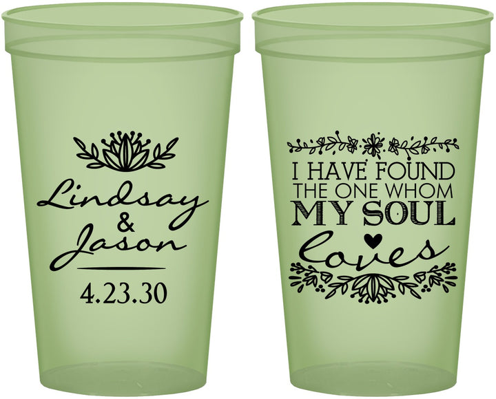 Custom Wedding 22 oz Glow In The Dark Cups - Found My Soul | 390