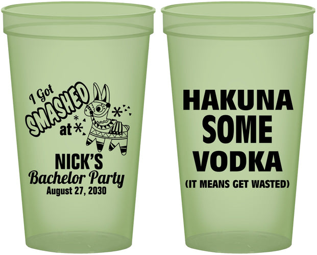 Custom Bachelor Party 22 oz Glow In The Dark Cups - Fiesta Mexican | 40004