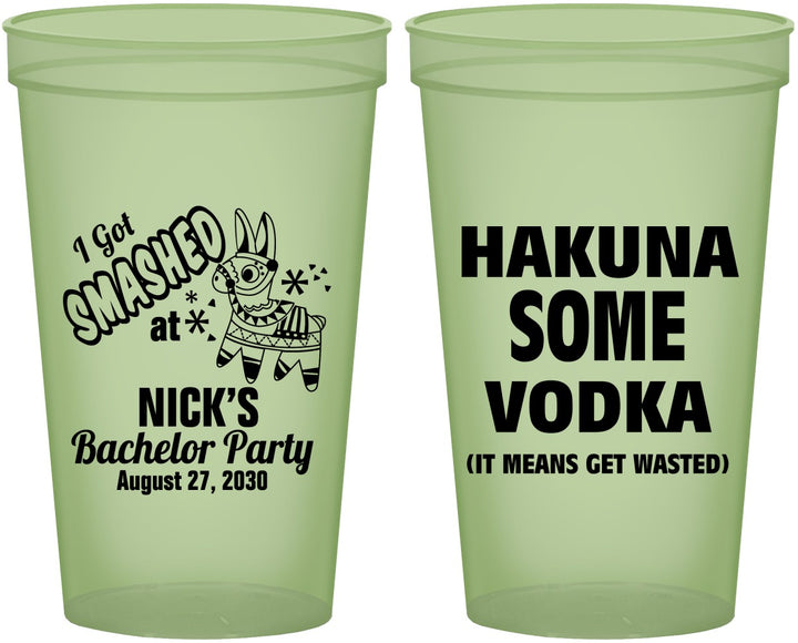 Custom Bachelor Party 22 oz Glow In The Dark Cups - Fiesta Mexican | 40004