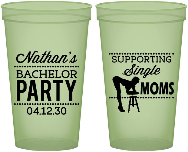 Custom Bachelor Party 22 oz Glow In The Dark Cups - Strip Club | 40006